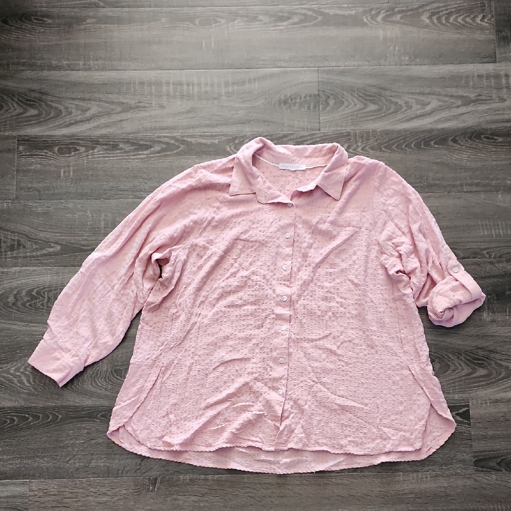 🦇 Jane + Delancey Textured Roll Sleeve Blouse 🦇